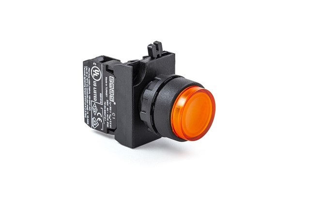 CP Series Plastic 1NO Spring Extended Yellow 22 mm Control Unit